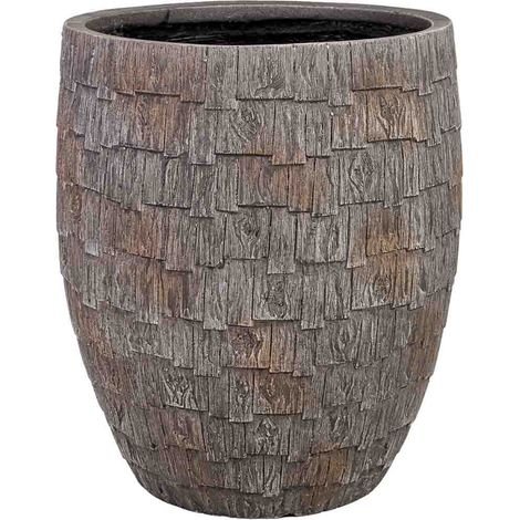 Macetero de fibra de vidrio marrón 46x46x53cm