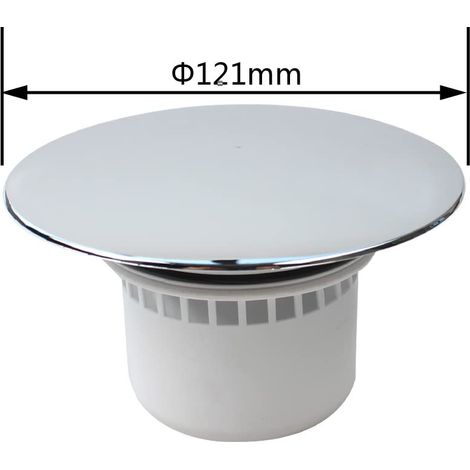 Couvercle de Bonde de Douche Chromé, 121 mm, Couvercle de bonde de Douche en Plastique chromé avec Panier Hauteur : 68 mm QS427C004 (1/5)