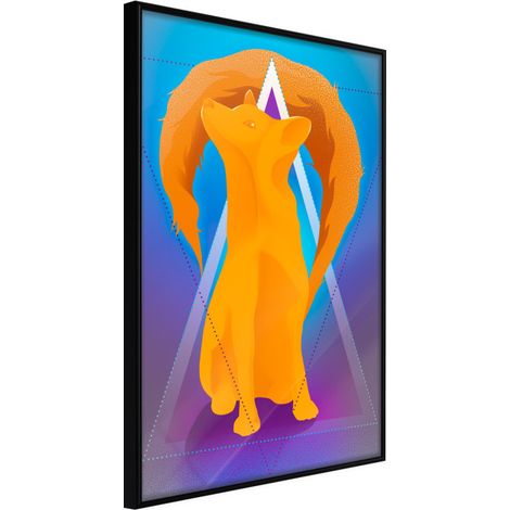 Affiche Murale Encadrée "Fire Fox" 30 x 42 cm Noir