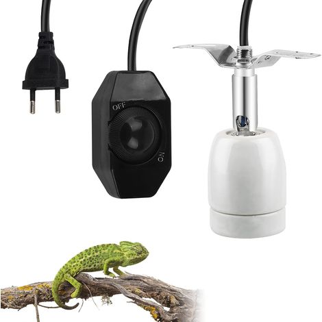 Tortoise Heat Lamp Base, Reptile Heater 360° Rotatable Rotatable Fixture for Lamp Holder (Bulb Not Included), Dimmable, for Lamps max 300W (1/5)