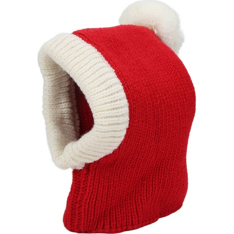 Chapeau d'hiver pour chien rouge pour animaux de compagnie, tricoté chaud pour petits et moyens chiens, chiots, chats, rouge M. (1/5)