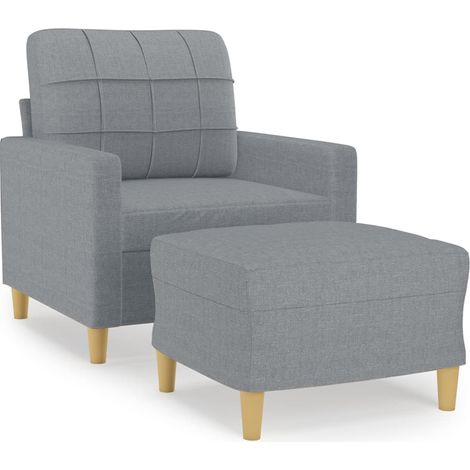 Maison Exclusive - Fauteuil avec repose-pied Gris clair 60 cm Tissu