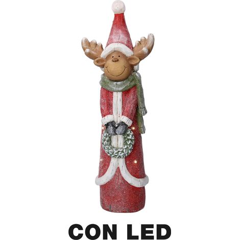 Renna resina led rosso cm22,5x16h65,5 (1/3)