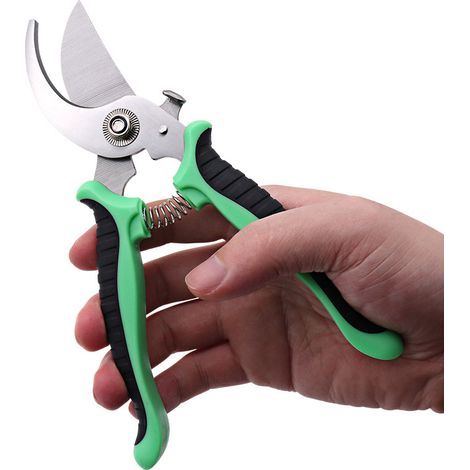 Rutschfeste Gartenschere mit Verriegelungsgriff, professionelle Reparatur-Gartenblumen-Astschere, multifunktionale Astschere (grün)