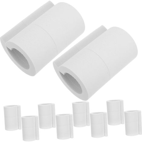 10 Pièces Anneau de Séparation pour Rideaux, Entretoise pour Rideaux en Mousse Eva Blanc, Moulage Intégré, Glissement Fluide sans Accroc, 6x6x8,5cm, pour Chambres et Bureau (1/5)