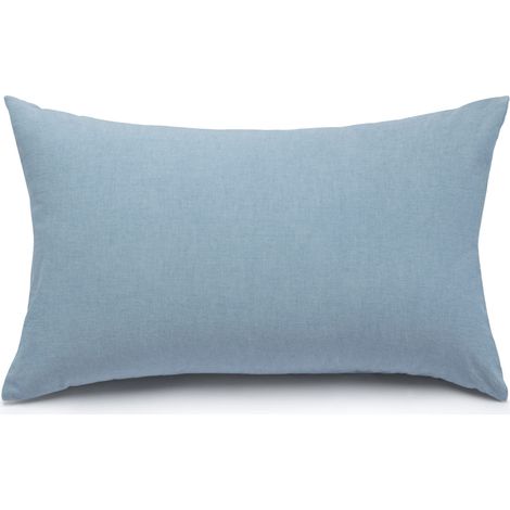 Taie Oreiller 40x80 Cm,Taie d'oreiller Lot De 2, 100% Coton Lavé, Housse Coussin avec Fermeture Eclair, Doux Resistant Et Confortable, Bleu Clair Taie (1/5)