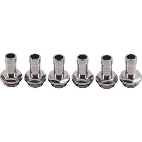 Lot de 6 raccords TwoTouch pour refroidissement liquide PC, filetage G1/4, embout cannelé, pour tuyau de 9,2 mm. (1/5)