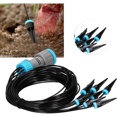 [Kit de riego por goteo] Sistema de riego con 10 goteros automáticos para jardín y agricultura, ABS y PP, manguera de 1,6 m (1/5)
