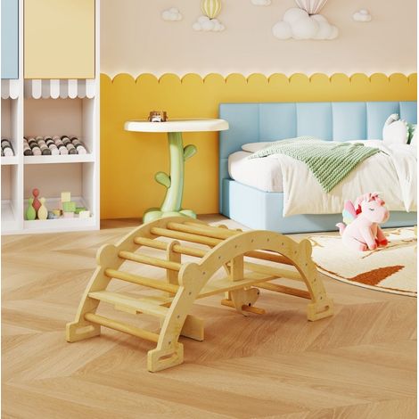 Arche d’escalade Montessori intérieure 2-en-1 en bois, pour grimper ou se balancer, 110 x 52 x 45 cm, 50 kg, pour enfants 2-4 ans  CHICFURN (1/5)