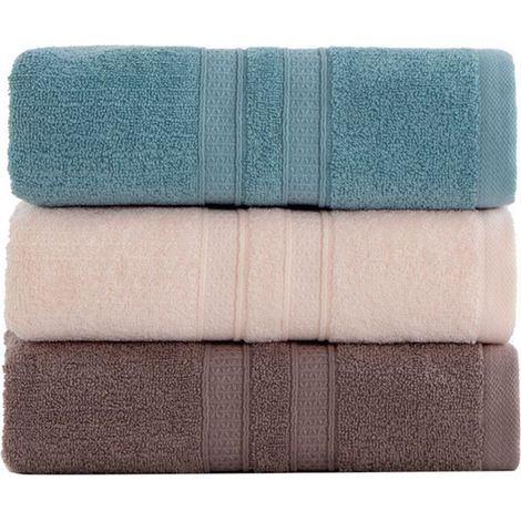 royaluxe - Lot De 3 Draps De Bain Luxe 100% Coton Égyptien Serviette Super Douce 140X70cm (1/5)