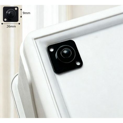 32 rotelle per mobili – sfere in nylon da 9 mm – tipo universale autoadesivo, nere, girevoli a 360°, adatte a carichi pesanti. (1/5)
