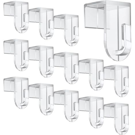 CCYKXA 14 Stück Fensterhaken, Hängehaken, Dekorative Fensterhaken, für Fenster, Lichterketten, Dekorative Anhänger (Transparent)