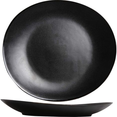 Assiette Plate Noir-28 X 25,5 Cm- Lot de 4 (1/3)
