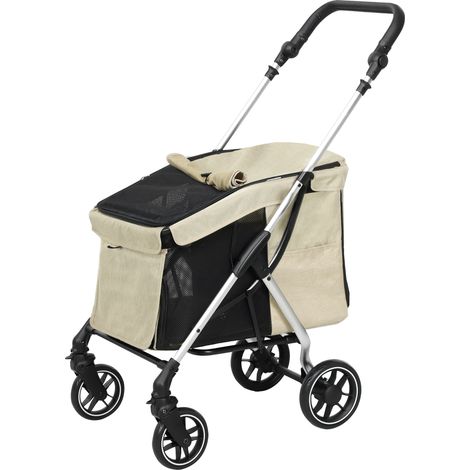 Cochecito pliable chien petit ventilation optimale 80x48,5x106 cm