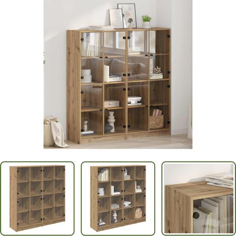 vidaXL Alacena 2 uds. Roble artisan 68 x 37 x 142 cm (1/5)