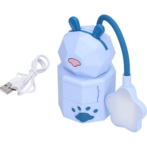 Lampe de bureau LED, motif dessin animé, rechargeable par USB, lumière blanche chaude, facile à utiliser, veilleuse bleue pour étudiants et chambres d'étudiants (1/5)