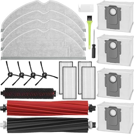 Accessoires pour Roborock S8 Pro Ultra, Pices de Rechange de 2 Brosses Principales, 4 Filtres, 4 Serpillires, 4 Sacs Poussire et 4 Brosses Latrales (1/5)