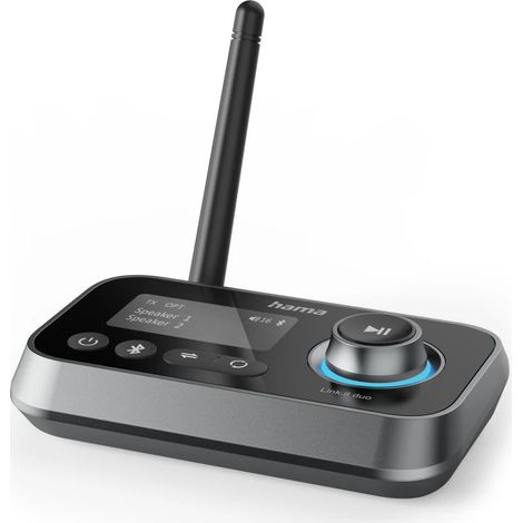 Adaptador bluetooth hama link.it duo transmisor receptor jack 3.5mm usb-c 1m lcd controles (1/4)