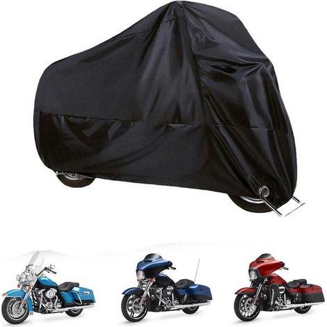 Funda para motocicleta, Impermeable, Protección contra la lluvia y el polvo, Protección UV, Protección contra la nieve, Negra (1/5)