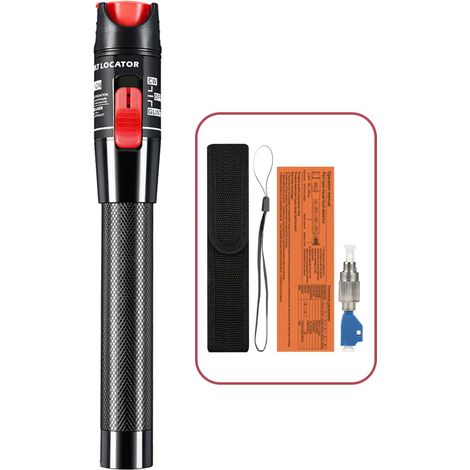 50mW Localisateur Visuel de Défauts, Testeur Fibre Optique, Longue Portée 50KM Stylo Fibre Optique avec Adaptateur FC-LC, test fibre connectée à l'interface SC/FC/ST/LC (1/5)
