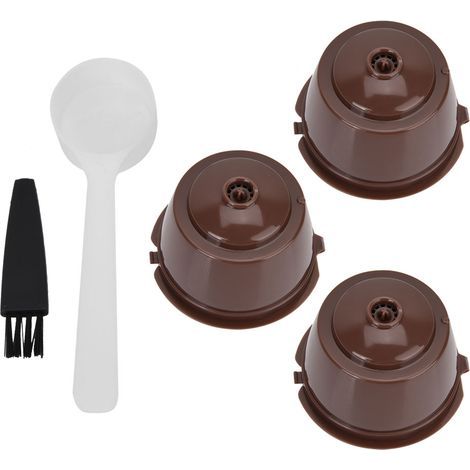 3 Capsules Réutilisables Filtre à Café Rechargeables Compatibles Nespresso (Noir) (1/5)