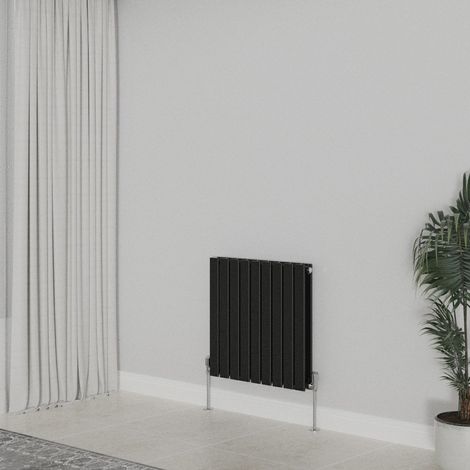 WarmeHaus Horizontal 600x612mm Flat Panel Radiator Black Double (1/5)