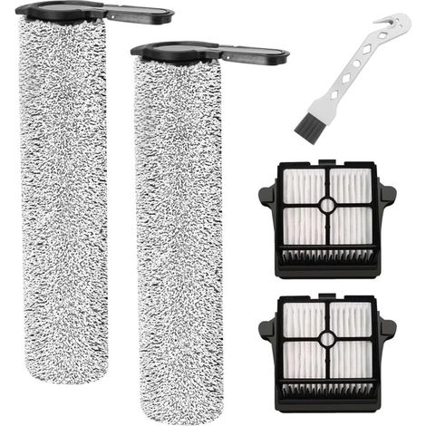 Brush Roller and Filter for Tineco Floor One S7 Steam Cleaner Replacement Parts, 2 Brush Rollers + 2 Filters + 1 Cleaning Brush (1/4)