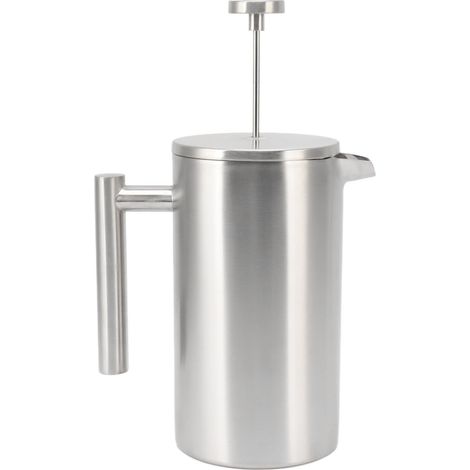 Cafetière à piston French Press, compatible lave-vaisselle, double paroi isolée, en acier inoxydable antirouille, avec filtre, 1 L (1/5)