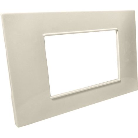 Placchetta per interruttore in metallo a 3 bianco perla cassetta 503 compatibile con vimar plana supporto cover (1/2)