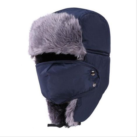 Bonnet trapper unisexe chaud avec masque détachable, imperméable au vent, doux, hiver (1/5)