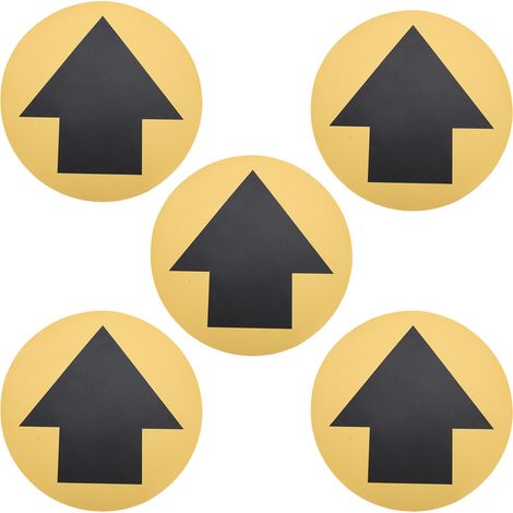 Lot de 5 autocollants de signalisation de distance de sécurité pour sacs, autocollants de sol pour avertissement de distance pour magasins et hôpitaux XG019 (1/5)