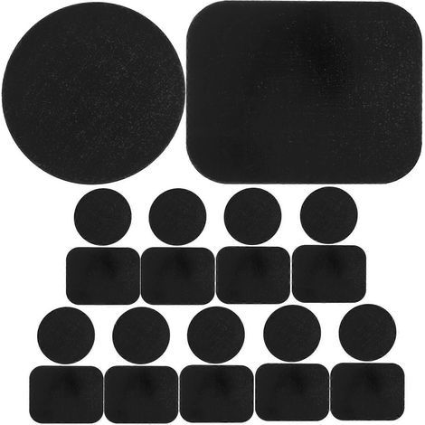 Set mit 20 Metall-Montageplatten für magnetische Handyhalterung und magnetische Autohalterung (schwarz) – 4,50 x 3,50 x 0,10 cm – Schwarz (1/4)