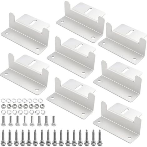 8 packs Support de montage du panneau solaire avec écrous et boulons Supports en aluminium en Z pour panneaux solaires de toit pour installation hors réseau sur le toit d'un véhicule (1/5)