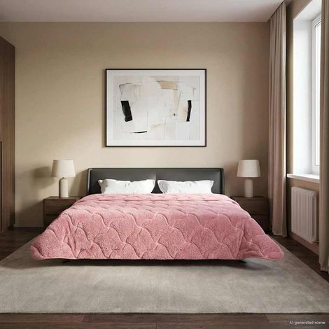 Ganzjahresbettdecke Gepolstert Rosa 240 x 260 cm