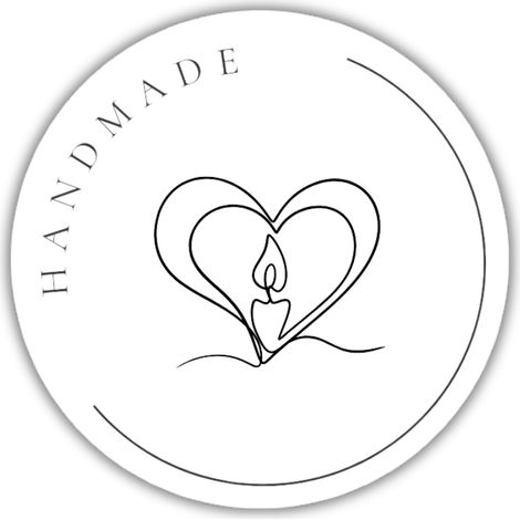 Etichette adesive in carta fatte a mano - candela nel cuore, 4 pezzi