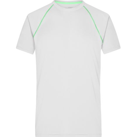 James & Nicholson Funktions-Shirt Herren JN496 Gr. L white/bright-green (1/4)