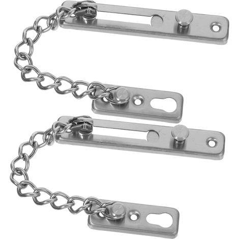 2 Sets Installation Corrosion Resistant Steel Interior Security Chain