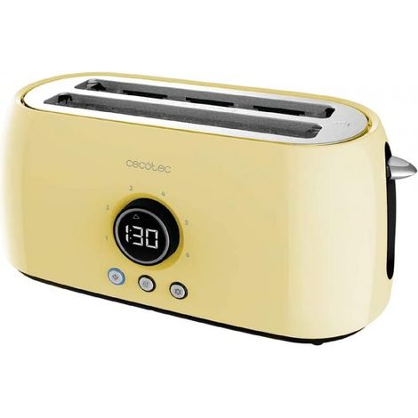 Cecotec Tostadora Digital ClassicToast 15000 Yellow Extra Double. 1500 W, Capacidad para 4 Tostadas