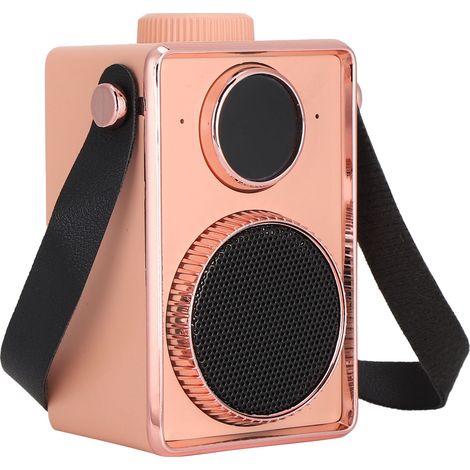 Enceinte Bluetooth Mini rétro sans fil portable en ABS (rose) (1/5)