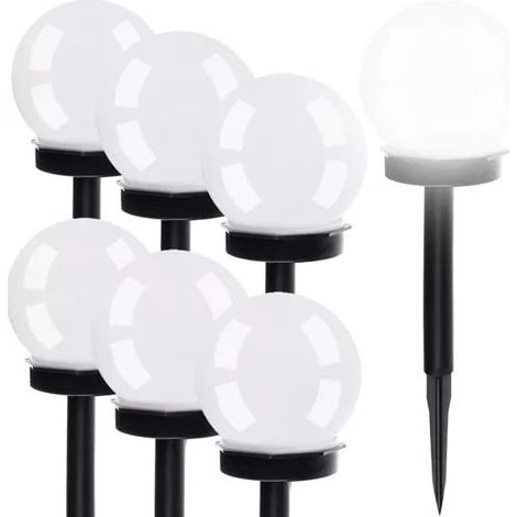 Northix Lámpara bola solar para jardín blanca 35 x 9 cm