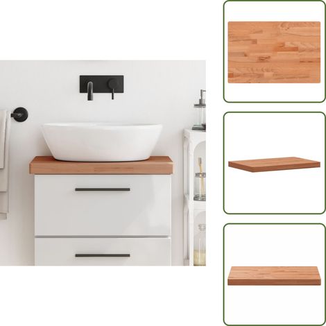 Comptoir de salle de bain 60x40x4 cm bois massif de hêtre - Comptoir De Salle De Bain - Comptoirs De Salle De Bain - Comptoir En Bois - Plan De Travail De Salle De Bain (1/5)