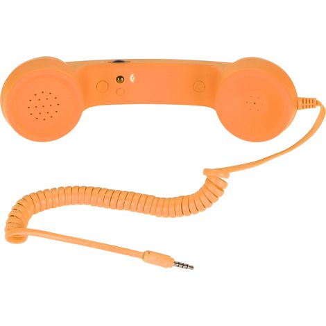 Téléphone portable USB-C de style vintage, résistant aux radiations, avec connecteur 3,5 mm pour smartphones (orange). (1/5)