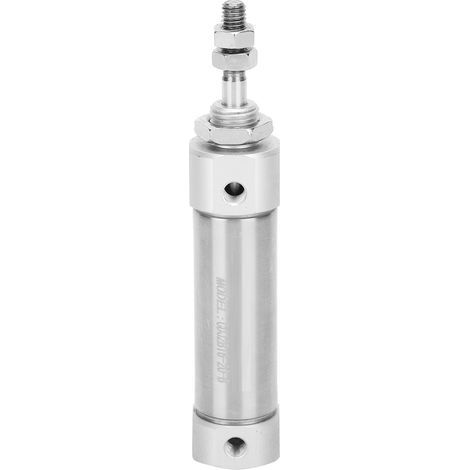 Vérin pneumatique double effet à tige simple, course réglable, acier inoxydable, modèle CDJ2B16-20B pour équipement industriel compact. (1/5)