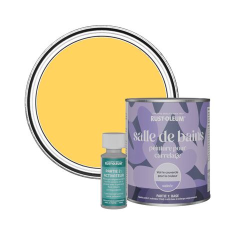 Peinture pour Carrelage de Salle de Bain, Finition Satinée - Gelée de Citron 750ml (1/3)