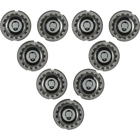 vhbw 9x Ersatz-Scherköpfe kompatibel mit Philips AT752, AT750, AT755, HQ5705, HQ5710, AT751, AT757, AT758 Elektrorasierer, Silber
