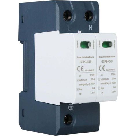 GSP9-C40 40KA AC 275V Protezione da sovratensioni fotovoltaiche, dispositivo di protezione contro i fulmini 2P per la casa (1/4)