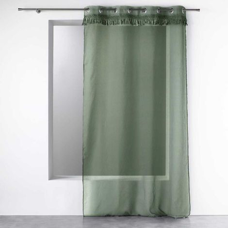 Rideau Voilage à Œillets "Zagora" 140x240cm Kaki (1/3)