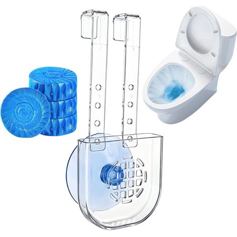 Porte-Pastille Cuvette WC Support Transparent Antirouille Porte-Tablette Réservoir Cuvette Wc Pour Salle De Bain Intérieur Maison Hôtel Crèche Bureaux Camping-Car (1/5)