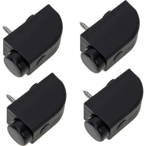 Serrure Fenetre en Plastique Noir 4pcs, Butée de Verrouillage pour Fenêtres Coulissantes, Facile à Installer, pour Maison et École, Protection Sécurité Garçon et Filles (1/5)