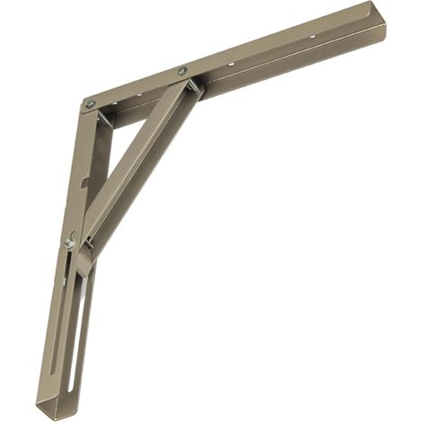1x Equerre étagère console pliante murale rabattable escamotable bras 300 mm table tablette appoint meuble support 50 Kg, satiné (1/3)